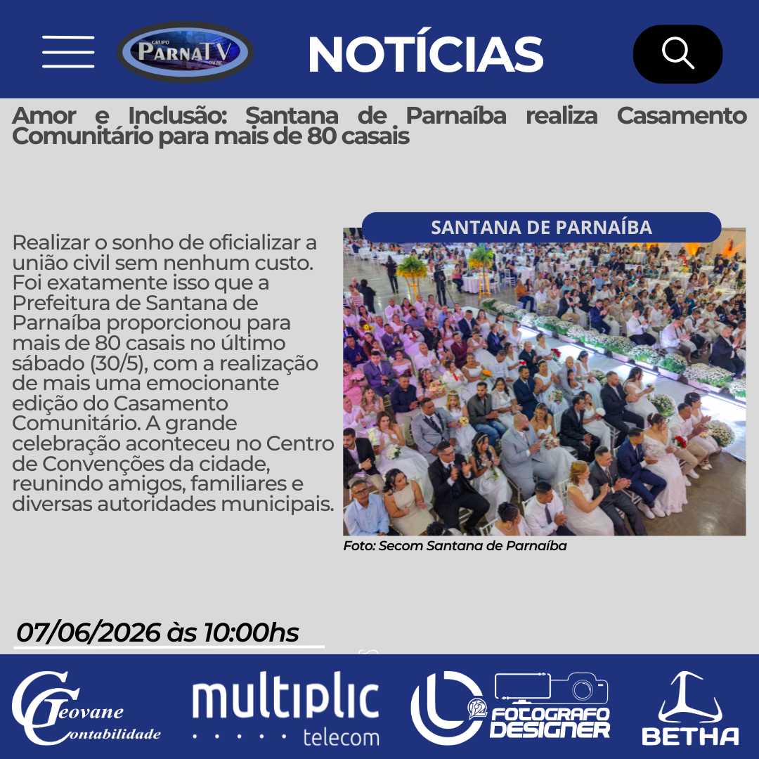 Amor e Inclusão: Santana de Parnaíba realiza Casamento Comunitário para mais de 80&nbsp;casais