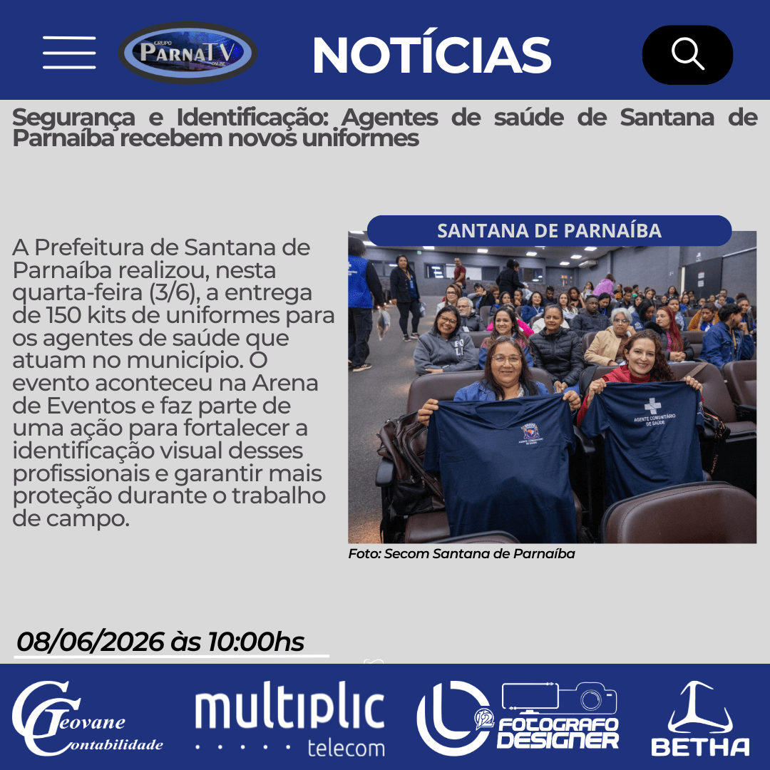 Segurança e Identificação: Agentes de saúde de Santana de Parnaíba recebem novos&nbsp;uniformes